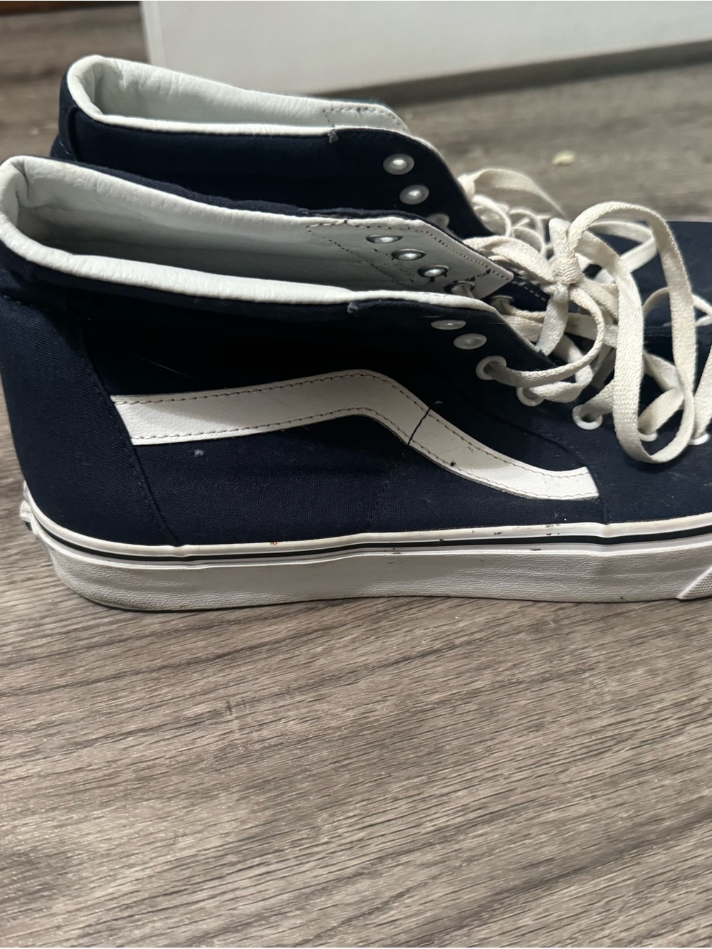 Vans High-Top Canvas Sneakers - Navy & White
